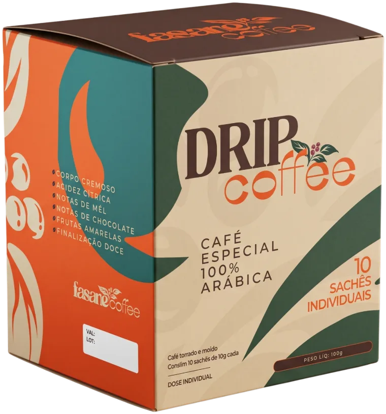 Caixa de Drip Coffee Fasane, 10 sachês individuais